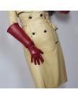 50cm długie rękawiczki ze skóry lakierowanej z długim rękawem latarnia rękaw emulacja skóra jasna skóra jasna róża czerwona kobi