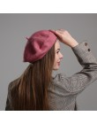 Wiosna jesień Vintage kobiety berety wełna jednolity kolor dziewczyny Beret kapelusz kobieta Bonnet czapki malarz styl kapelusz