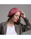 Wiosna jesień Vintage kobiety berety wełna jednolity kolor dziewczyny Beret kapelusz kobieta Bonnet czapki malarz styl kapelusz