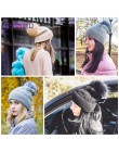 ENJOYFUR czapki zimowe dla kobiet futro naturalne czapka z pomponem ciepła wełna Slouchy czapki dla kobiet moda Skullies Lady ka