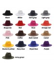 GEMVIE cały mecz fedora z szerokim rondem kapelusz dla kobiet solidna kolorowa wełna filcowy kapelusz dla mężczyzn jesienno-zimo