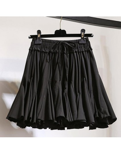 HXJJP białe czarne szyfonowe, letnie spodenki spódnica kobiety 2020 moda koreański wysokiej talii Tutu plisowana Mini spódnica s