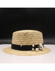 2016 letnie płaskie kapelusze przeciwsłoneczne dla kobiet chapeau feminino słomkowy kapelusz panama style cappelli boczne z koka
