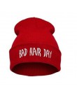 Moda Sport ciepłe czapki zimowe złe włosy dzień list czapki czapka kobiety mężczyźni kapelusz czapka z dzianiny czapki hip-hopow