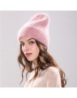 Xthree nowa damska czapka zimowa czapka z dzianiny Angola królik futra czapka zimowa dziewczyna's kapelusz jesień kobiet czapka 