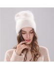 Xthree nowa damska czapka zimowa czapka z dzianiny Angola królik futra czapka zimowa dziewczyna's kapelusz jesień kobiet czapka 