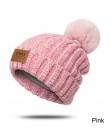 Moda czapka zimowa dla kobiet miękkie grube ciepła czapka Beanie na zimę kapelusz jednolity kolor dzianiny czapka z pomponem odz