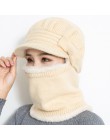 2018 kobieta szyi cieplej jesień czapki zimowe maska kobiety czapka zimowa czapki z dzianiny zestaw szalików czapka czapki narci