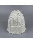Nowe pompony damskie czapki zimowe dorywczo modne czapki szydełkowe Knitting Hat marka gruba czapka damska kapelusz kości femini