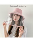 COKK damska czapka rybaczka z odpinanym przezroczystym TPU kapelusz twarz kobiety ochrona kapelusz anty-ślina pył Splash Hat męż