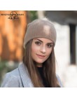 BINGYUANHAOXUAN 2018 nowych kobiet jesień zima ciepłe futra królika dzianiny kapelusze podwójna warstwa kaszmiru Skullies kapelu