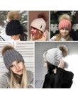 FURTALK czapka zimowa damska dziergana czapka kapelusz prawdziwy szop pompon futrzany kapelusz dla kobiet dzieci ciepły gruby gr