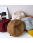 Moda jednolity kolor czuł Beret kapelusz kobiety brytyjski styl dziewczyny panie wełna francuski berety kapelusze kobieta Bonnet