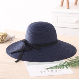 2019 prosty składany szeroki kapelusz z opadającym rondem dziewczyny słomkowy kapelusz kapelusz słońce plaża kobiety kapelusz na