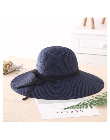 2019 prosty składany szeroki kapelusz z opadającym rondem dziewczyny słomkowy kapelusz kapelusz słońce plaża kobiety kapelusz na