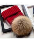 2019 marka czapka zimowa dla kobiet wysokiej jakości czapki czapka prawdziwy szop pompon futrzany kobiety kapelusze bonnet femme