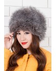 2018 kobiet kapelusze pani rosyjski Tick puszyste imitacja futra lisa opaska z kapeluszem zima Earwarmer kask narciarski kobiet 