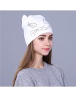 Xthree flanelowe damskie jesienne czapki zimowe śliczne kitty dziecięce czapka beanie dla dziewczynek Skullies gorras