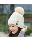 BINGYUANHAOXUAN B litery dzianiny kapelusz kobiety marka wysokiej jakości zima kobiety piłka narciarski kapelusz z futra królicz