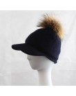 2019 nowy zimowy Pompon futrzany kapelusz dla kobiet jesień dzianiny bawełniane czapka z daszkiem z pomponem marki daszki ochron