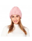 2019 nowych kobiet dzianiny zagęścić ciepła czapeczka czapki zimowe dla kobiet czapki różowy szary kapelusz kobiet odkryty czarn