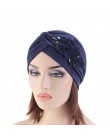 Kobiety indie kapelusz kobiety muzułmański islamski elastyczny Turban szalik na głowę kwiat czapka typu beanie nakrycia głowy mo