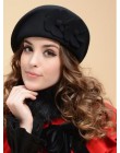 SUOGRY 2017 nowych moda kobiet Beret kapelusz dla damska czapka zimowa czapka damska kwiat francuski Trilby wełna miękka steward