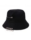 Unisex żelazny pierścień kapelusz typu bucket wiosna lato dziewczyna chłopiec rybak Hip hop kapelusz słońce kobieta mężczyzna sk