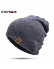 Evrfelan gorąca sprzedaż czapki zimowe z dzianiny kobiety bawełniana czapka panie ciepłe czapki z czaszkami mężczyźni jednolity 