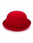 [DINGDNSHOW] 2019 moda w stylu Vintage Fedora Lady śliczne Trendy wełny Cap melonik filcowy Derby dyskietki kapelusze kapelusze 