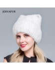 2019 kobiet w średnim wieku w zimie: mink fur damska dzianinowa dzianinowa czapka new fashion europejskie i amerykańskie czapki 