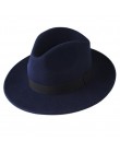 FURTALK 100% włóczka australijska kapelusz Fedora dla kobiet mężczyzn Vintage szerokie rondo Fedoras filcowy kapelusz Jazz para 