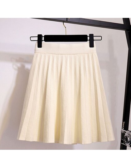Surmiitro dzianiny plisowana krótka spódniczka kobiet 2019 jesień zima dorywczo panie elastyczny, wysoki stan koreański linia sp