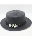 Nowe wiosenne kapelusze letnie dla kobiet kwiatowe koraliki z szerokim rondem Jazz Panama kapelusz przeciwsłoneczny kapelusz na 