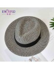 ENJOYFUR letnie kapelusze przeciwsłoneczne dla kobiet mężczyzna Panama kapelusz słomkowy kapelusz na plażę moda UV słońce Peotec