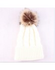 Kobiety dziecko ciepłe zimowe dzianiny wełny kapelusz jednolity kolor dzieci mama na co dzień do włosów futro czapka z pomponem 