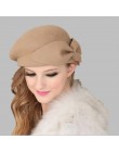 OZyc 100% wełna Vintage ciepła wełna zima kobiety Beret francuski artysta czapka typu beanie czapka dla słodkiej dziewczyny prez