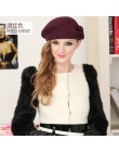 OZyc 100% wełna Vintage ciepła wełna zima kobiety Beret francuski artysta czapka typu beanie czapka dla słodkiej dziewczyny prez