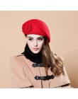 100% wełniany beret zimowy berety kobiety zimowy filcowy beret kwiatowy kobiety czuł francuski beret Beanie kapelusz fedora Bean