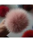 10 cm charakter prawdziwe futra lisa piłka Pom Pom puszyste zimowe czapki zimowe Skullies czapki czapka z dzianiny pompon TKF008