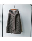 Zimowe spódnice Woment wysoka talia asymetryczny guzik długie spódnice koreański moda damska faldas
