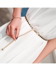 Moda eleganckie damskie perły w talii łańcuszek metalowy łańcuszek do spodni dziki chudy pas kobiet dekoracji sukni paski czeski