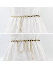 Moda eleganckie damskie perły w talii łańcuszek metalowy łańcuszek do spodni dziki chudy pas kobiet dekoracji sukni paski czeski