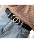 2020 nowy projektant słynnej marki Leatherhigh jakości pas mody stop podwójny pierścień koło klamra dziewczyna Jeans Dress dziki