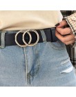 2020 nowy projektant słynnej marki Leatherhigh jakości pas mody stop podwójny pierścień koło klamra dziewczyna Jeans Dress dziki