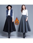 Kobiety nowy 2020 jesień zima koreański styl długa linia grube ciepłe wełniane spódnice kobiet Plus rozmiar 3XL luźne, z wełny m