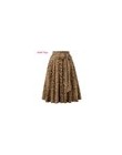 Belle Poque wzór w cętki spódnica z wysokim stanem plisowana Midi kobiety jesienno-zimowa rozkloszowana spódnica modna kokardka 