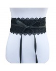 Badinka 2020 nowy czarny biały szeroki gorset koronkowy pas kobiet Self Tie Obi Cinch pas pasy dla kobiet suknia ślubna talia ze