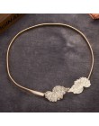 Koreański elastyczna metalowa talia srebrne złote pasy łańcuchowe kobiece okrągły liść klamra dla kobiet sukienki pasek pas Cumm