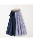 LANMREM 2020 nowa moda lato kobiety ubrania cienkie paski elastyczne falbany kontrastowe kolory linia Halfbody spódnica WG19005